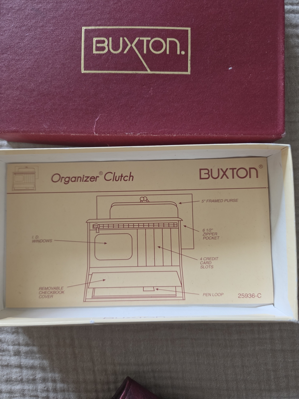 Buxton Burgundy Leather Continental Card Holder Wallet - Picture 4 of 4